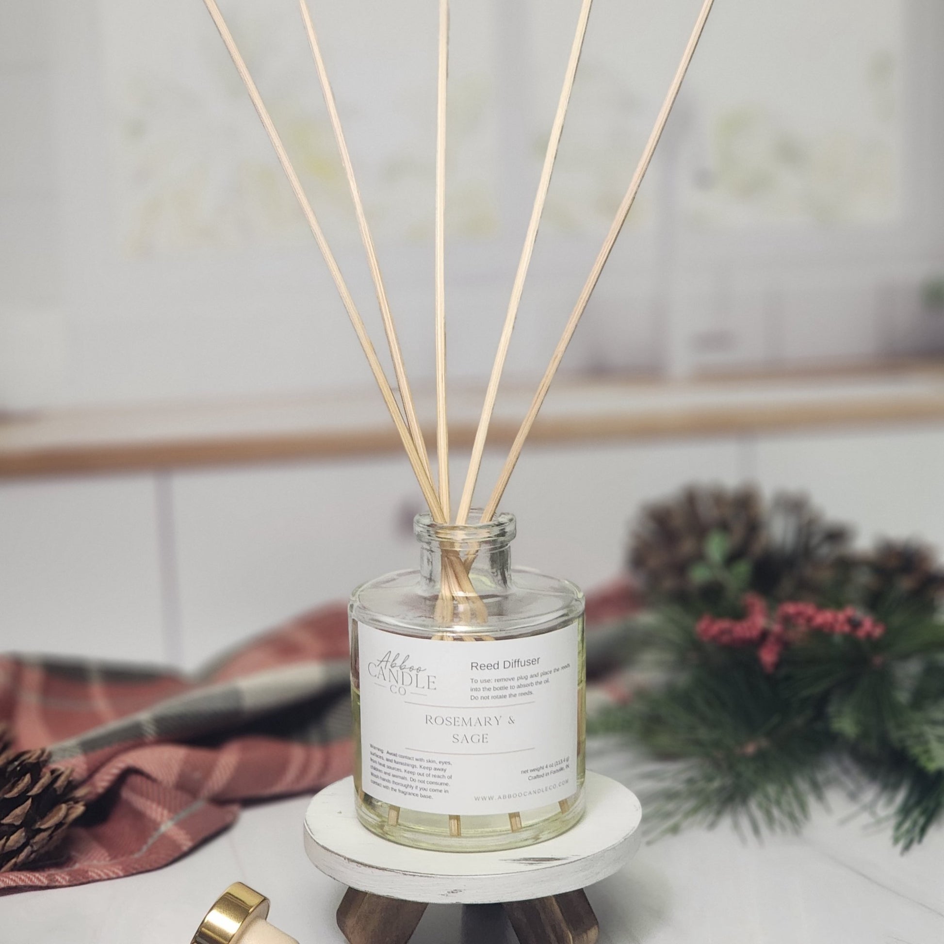 Reed Diffuser - Rosemary and Sage - Abboo Candle Co
