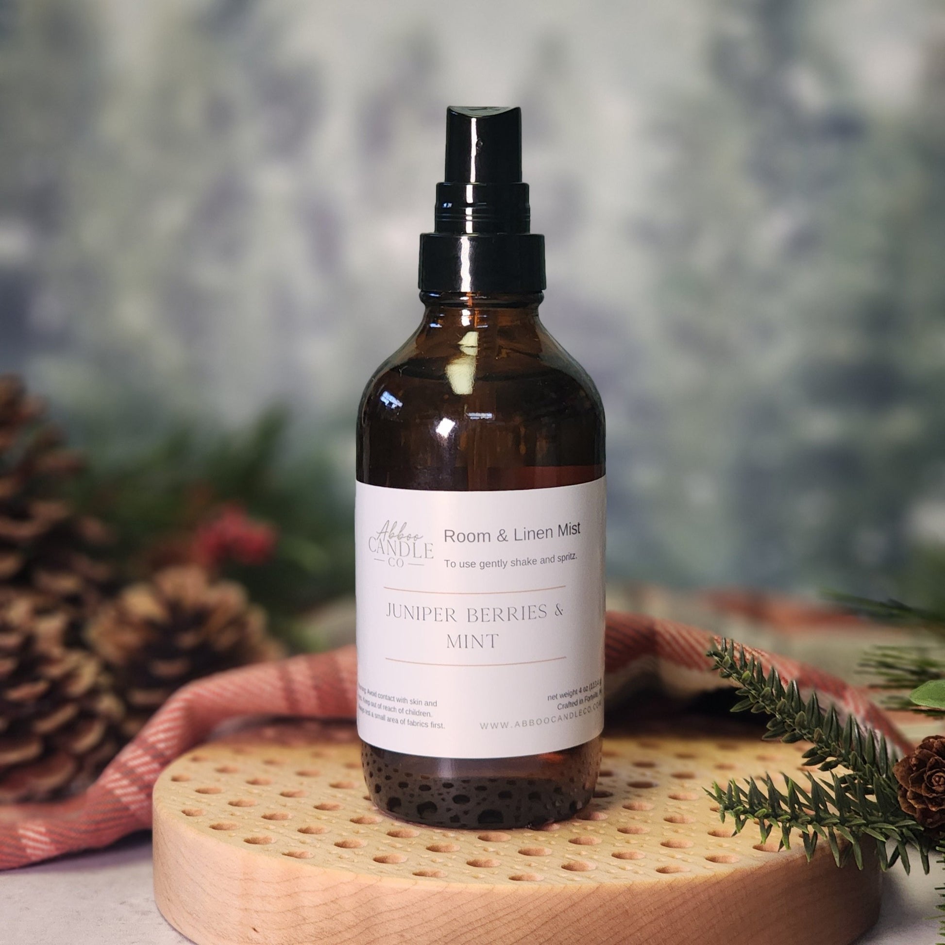Room and Linen Mist Spray - Juniper Berries and Mint - Abboo Candle Co