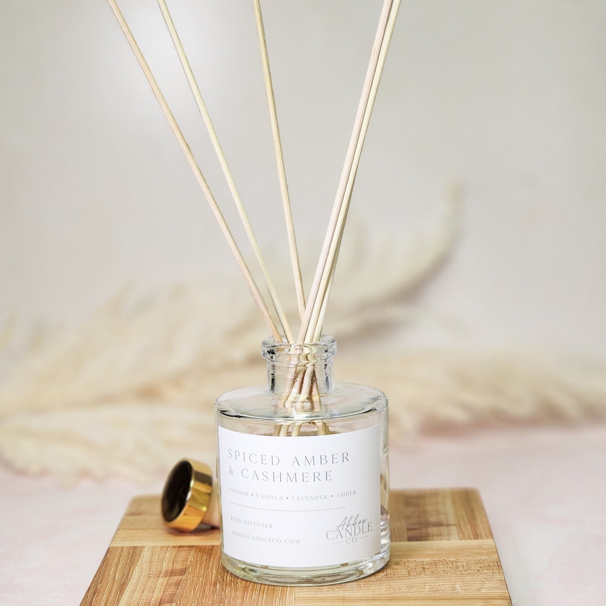Spiced Amber and Cashmere Reed Diffuser - Abboo Candle Co