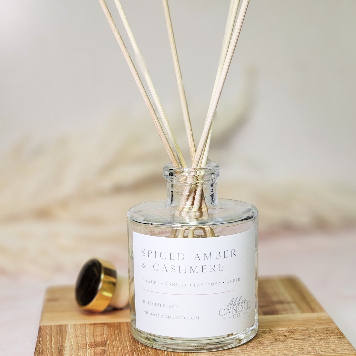 Spiced Amber and Cashmere Reed Diffuser - Abboo Candle Co