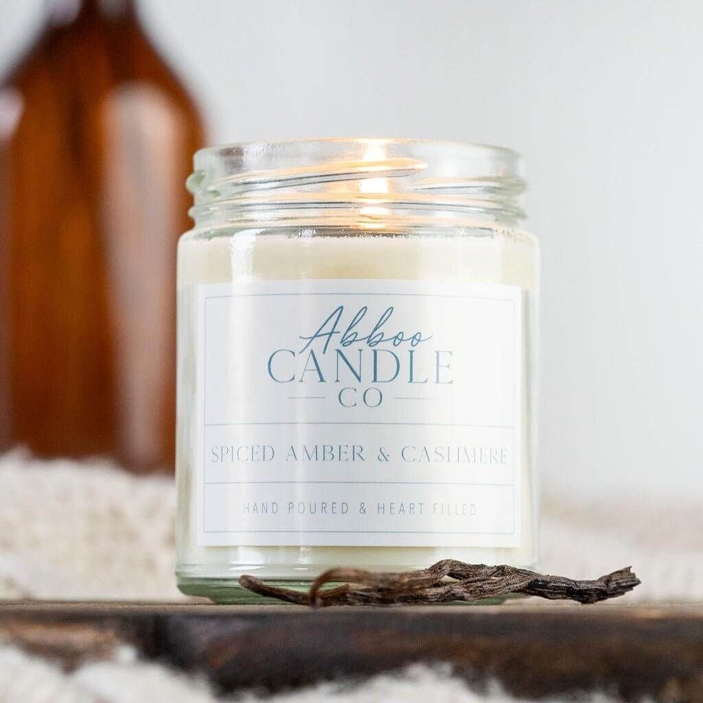 Spiced Amber and Cashmere Soy Candle - Abboo Candle Co
