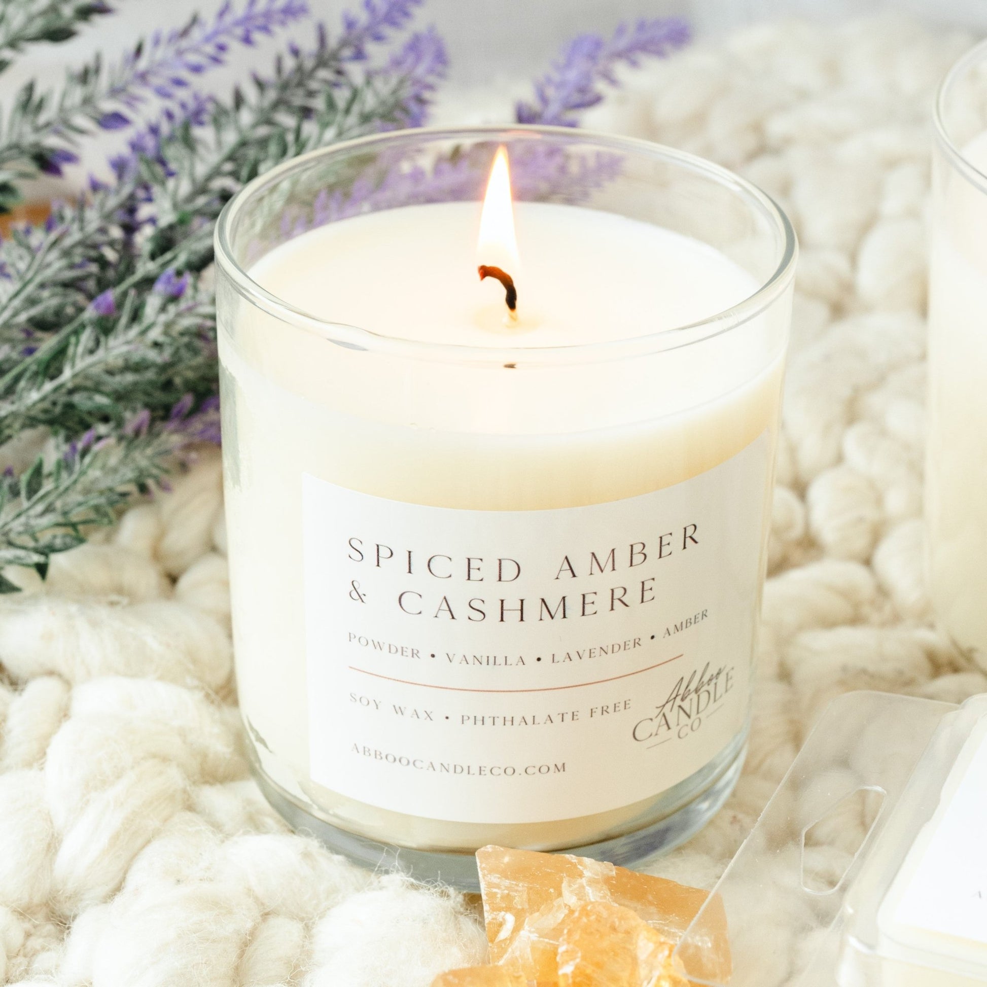 Spiced Amber and Cashmere Tumbler Soy Candle - Abboo Candle Co