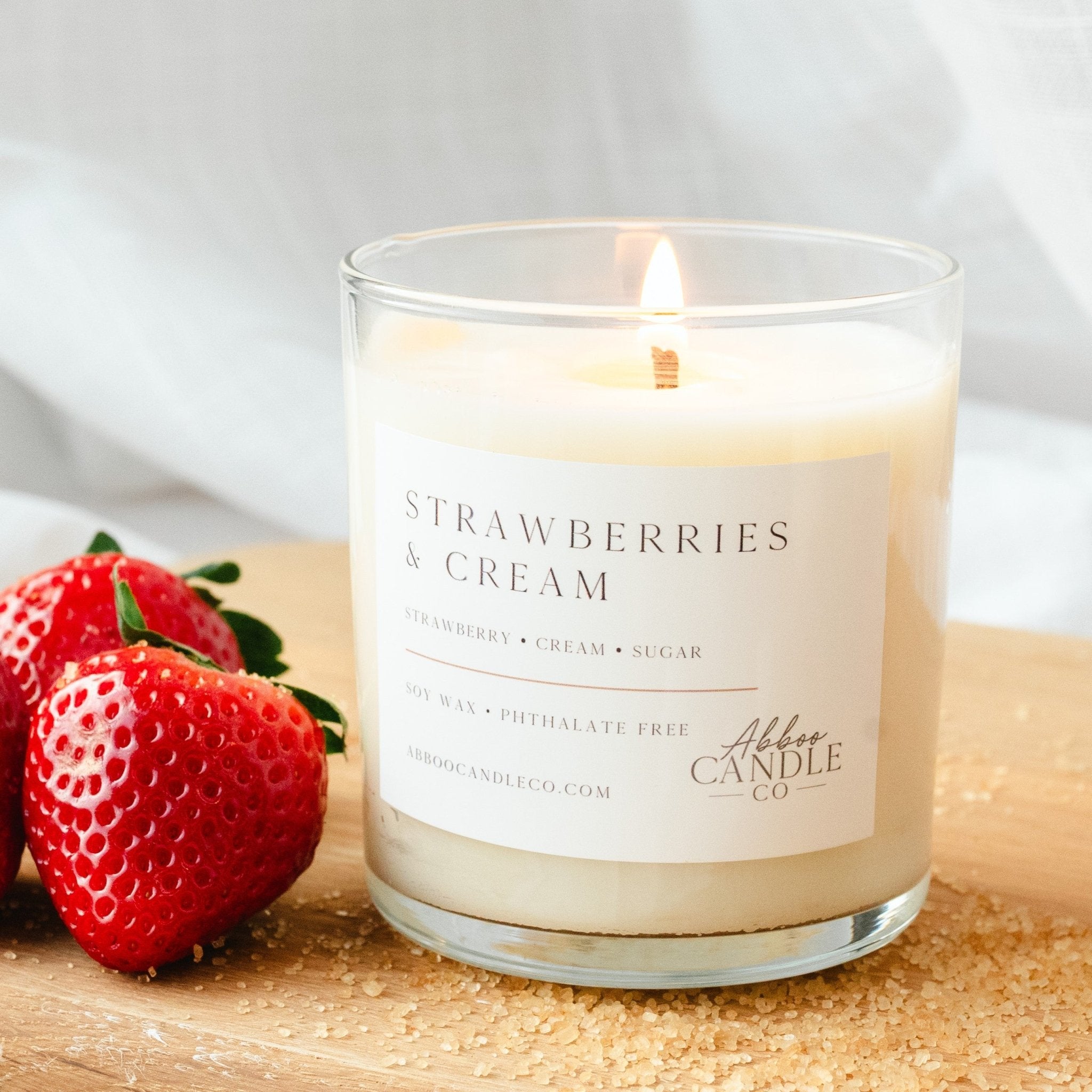 Strawberries and Cream Tumbler Soy Candle - Abboo Candle Co