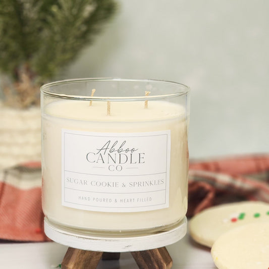 Sugar Cookie and Sprinkles 3-Wick Soy Candle - Abboo Candle Co