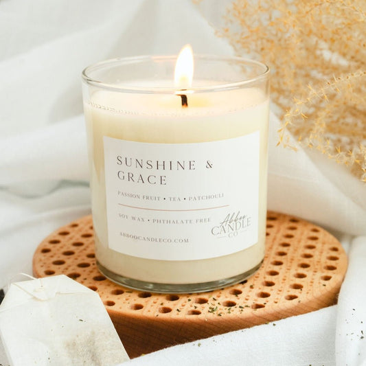 Sunshine and Grace Tumbler Soy Candle - Abboo Candle Co