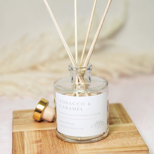 Tobacco and Caramel Reed Diffuser - Abboo Candle Co