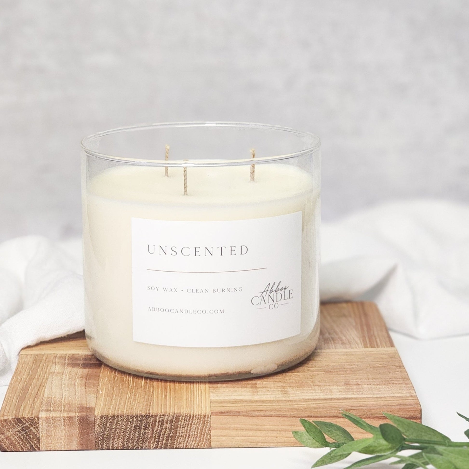 Unscented Soy Wax Candles - Abboo Candle Co