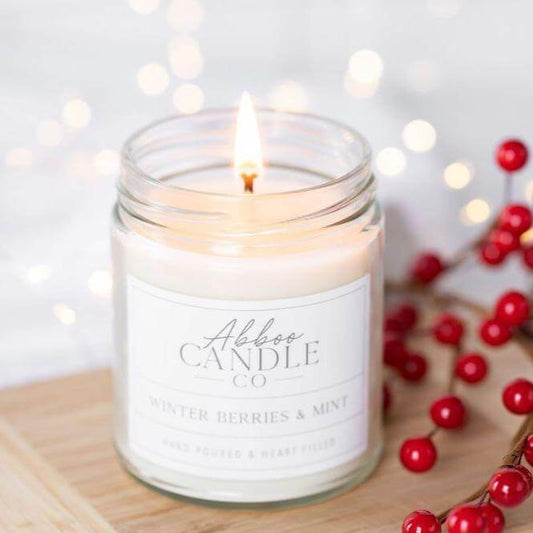 Winter Berries and Mint Soy Candle - Abboo Candle Co